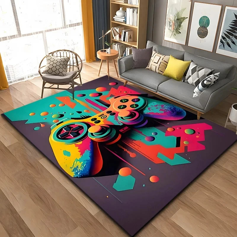 3D 80s Gamer Carpet Controller Area Rug Large for Living Room Bedroom Kitchen Carpets for Bed Rooms Mat Home Rugs Decoration