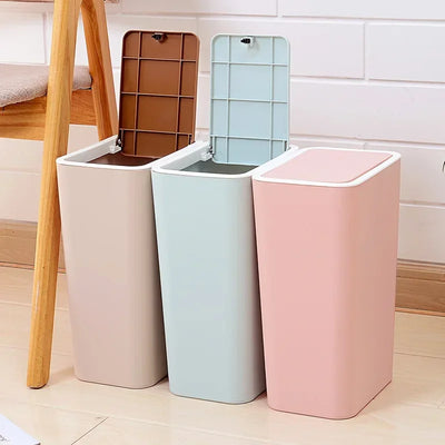 Creative New Rectangular Trash Can Kitchen Bathroom Toilet Trash Can Living Room Room With Lid Trashs Can Nordic Push Trash Can