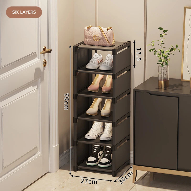 Shoe Rack Storage Organizer Simple Multi-Layer Living Room Vertical Shoes Rack Sneakers Cabinets Removable Household Furniture