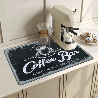 Coffee Cup Drying Mat Non-slip Absorbent Mat Diatoms Tableware Kitchen Counter Drain Mat Coffee Bar Drain Mat