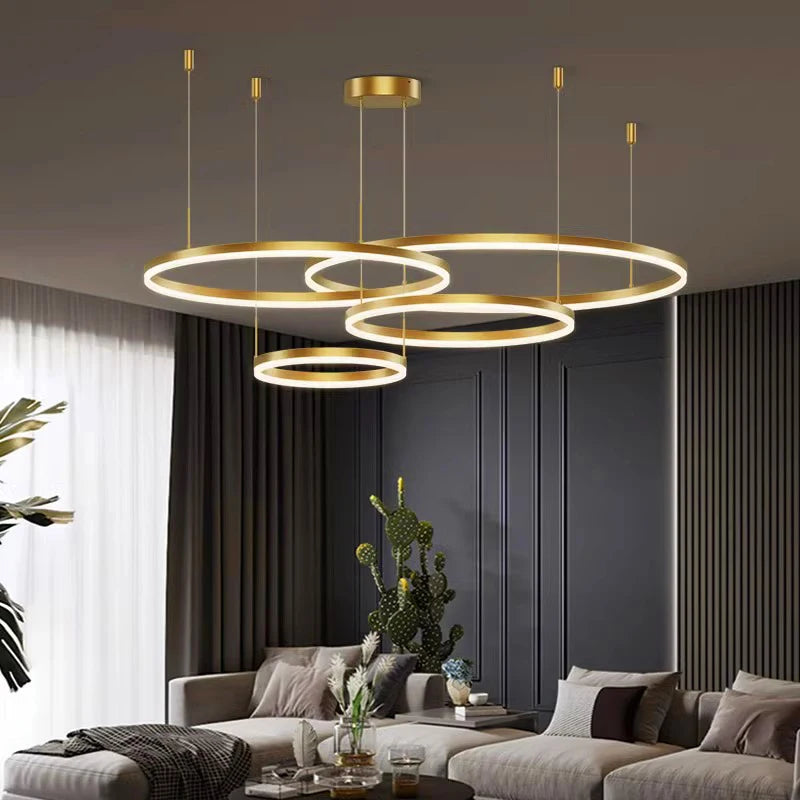 Nordic modern led living room chandelier Study Ring bedroom Dining Room Home decor chandelier Interior lighting