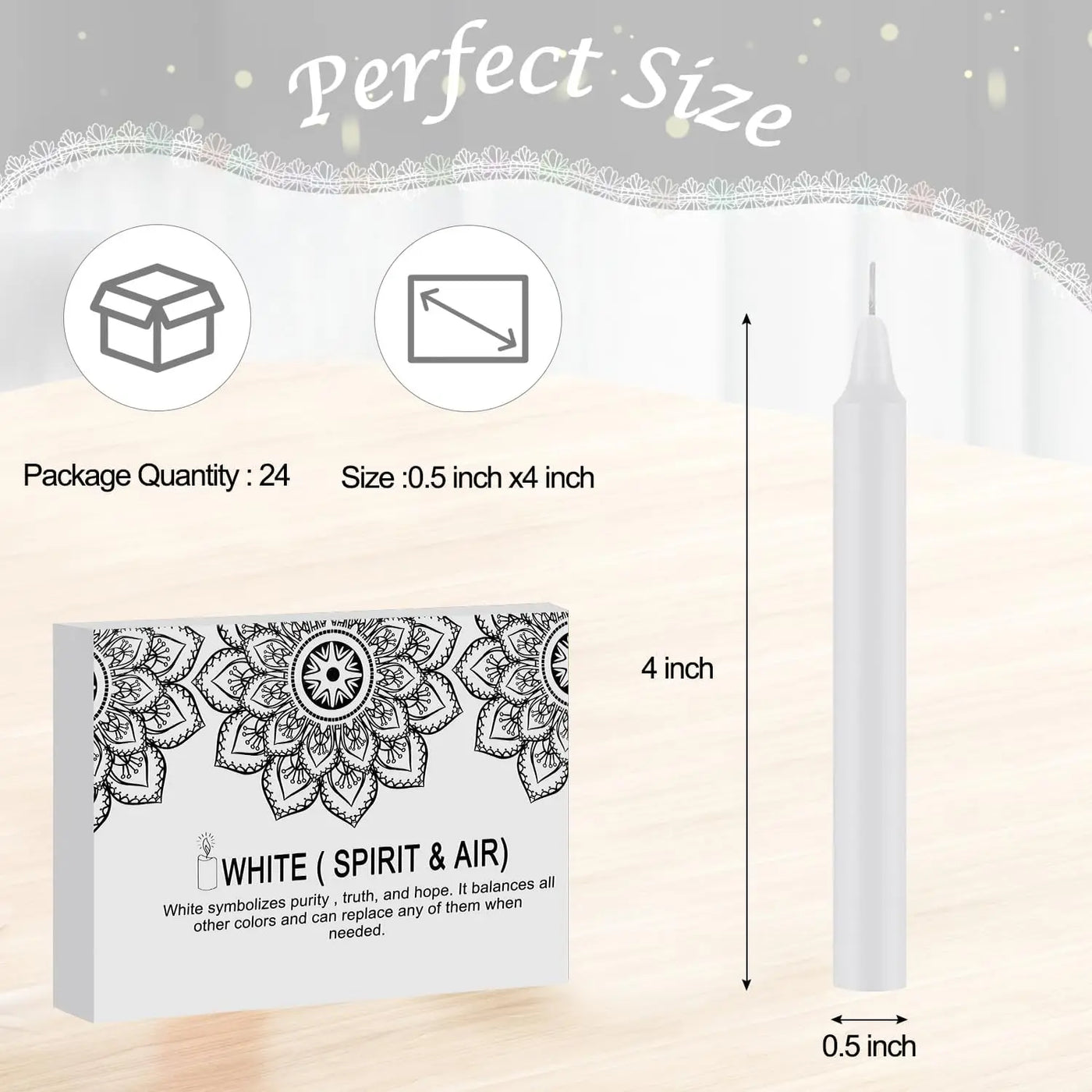 24 white 4inch Pole Wax, No Drip, Smokeless, Unscented, Home Dinner Candles, Hand-Making, High Quality, Suitable for Church, Home, Wedding, Party, Seasonal Celebrations, Emergencies and Home Decoration, Perfect for Thanksgivi