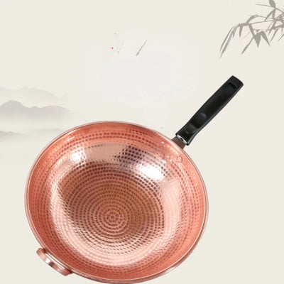 Handmade Copper Woks, Thickened Copper Wok, Kitchen Cookware Cooking Pot , LPG Gas Special Copper Soup Pots Non Stick Pans