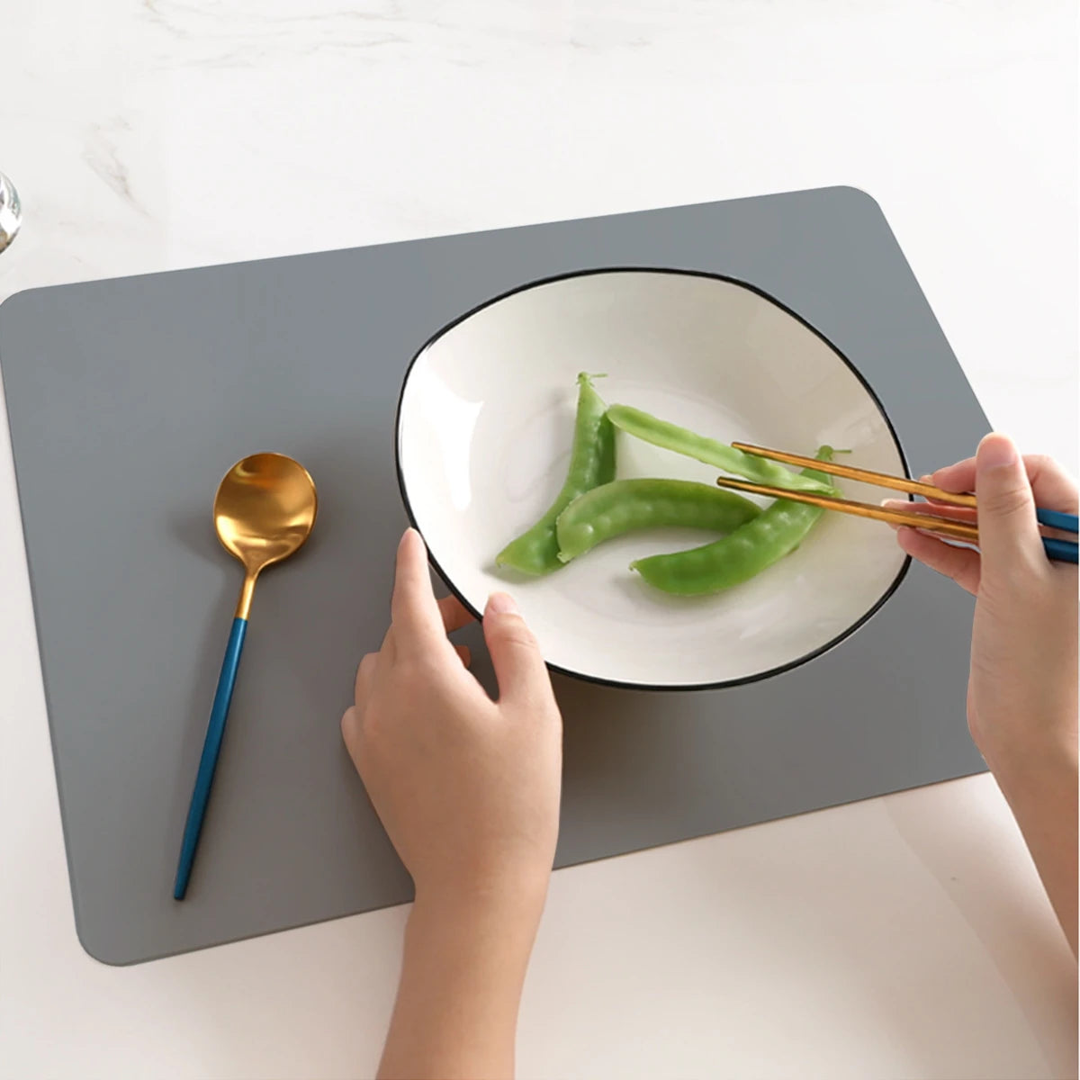 40x30cm Food Grade Silicone Waterproof Placemat Heat Insulation Anti-Skidding Washable Table Mat For Kitchen Dish Drying Mat ﻿