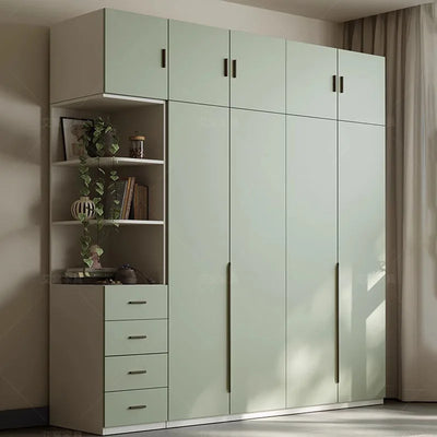 Green Wooden Wardrobe Storage Hanging Large Portable Organizer Wardrobe Bedroom Multifunction Kleiderschrank Room Furniture