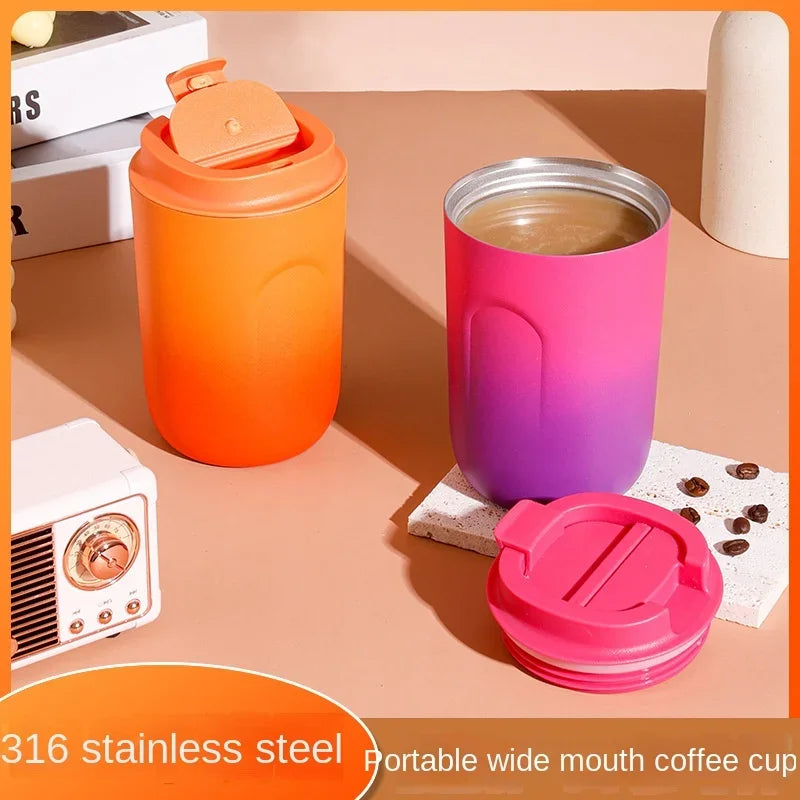 220Ml /380Ml Stainless Steel Mini Coffee Cup Water Bottle Leak-Proof Car Vacuum Flask Travel Insulated Bottle Thermos Mug