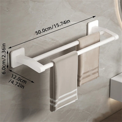 Self-adhesive Home Bathroom Towel Rack Without Drilling Wall Mounted Towel Holder Kitchen Bathroom Storage Rack Shelf