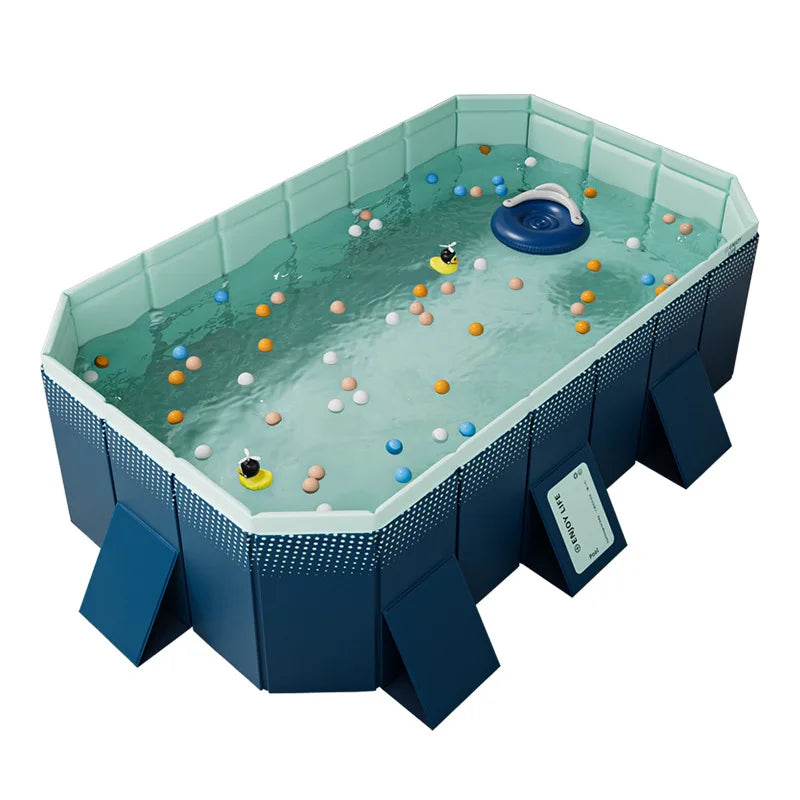 Foldable Non-Inflatable Kids' and Adults' Outdoor Swimming Pool - Hard Plastic Shell, Kid Pool for Backyard Dog Pools