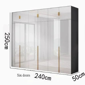 Sliding Mirror Wardrobes Storage Luxury Bedroom White Wooden Rack Wardrobes Cabinets Clothes Guarda Roupas Home Furniture