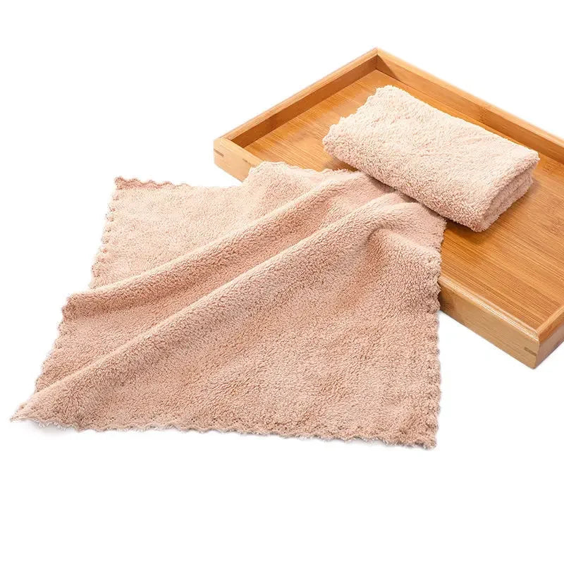 High Density Coral Velvet 25*25cm Small Square Towel Hand Towel Microfiber Child Washcloth Kids Face