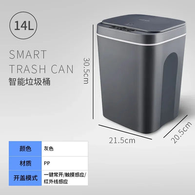 16L Smart Trash Can Automatic Sensor Dustbin Electric Waste Bin Waterproof Wastebasket For Kitchen Bathroom Recycling Trash