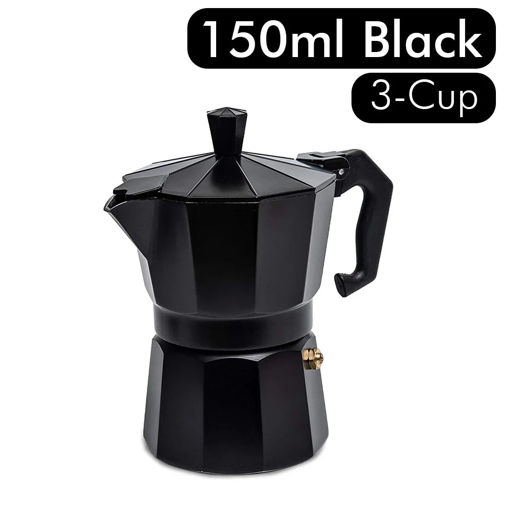 Espresso Coffee Maker Pot Aluminum Moka Pot Classic Italian Coffee Maker Stovetop Home Outdoor Moka Coffee Pot 100/150/300ml