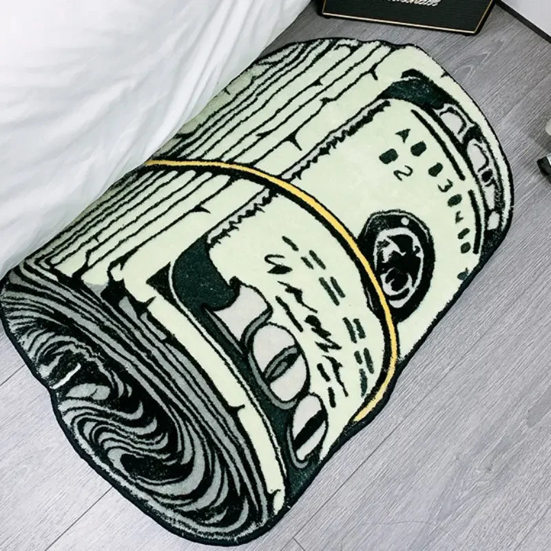 Creative Imitation Cashmere Money Carpet Living Room Bathroom Plush Mat Non-slip Home Coffee Table Carpets Bedroom Bedside Rug