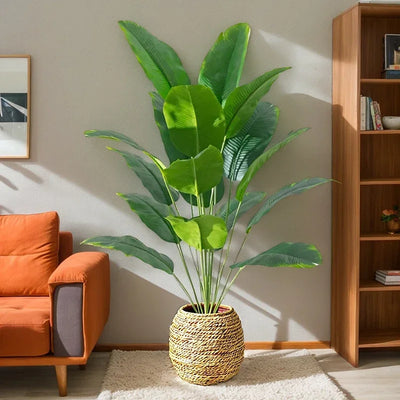 Artificial Plants Large Tropical Palm Tree Fake Banana Plants Leaves Real Touch Plastic Monstera For Home Garden Party Decor Ivy