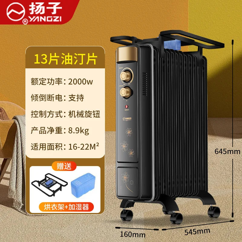 Electric Oil-Filled Radiator Heater Energy-Saving Quiet Home Heating Device