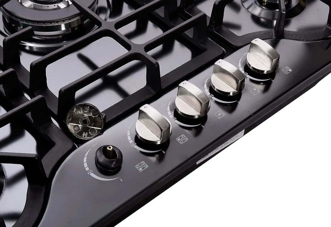 30 Inch LPG/NG Gas Cooktop Dual Fuel 5 Sealed Brass Burner Stainless Steel Hob 110V AC pulse Ignition Stainless Steel