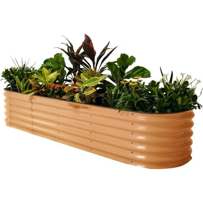 Garden elevated garden bed kit, 17 inch high 9 in 1 8 feet x 2 feet metal elevated flower pot, ground flower pot box