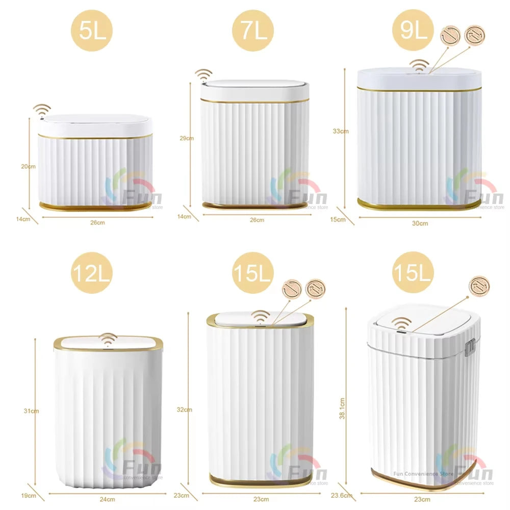 Smart Sensor Trash Can 7/9/12/15L Large Capacity Fully Automatic Waterproof Bin Kitchen Bedroom Home Smart Waste Bin 쓰레기통