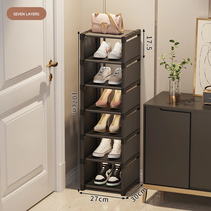 Shoe Rack Storage Organizer Simple Multi-Layer Living Room Vertical Shoes Rack Sneakers Cabinets Removable Household Furniture