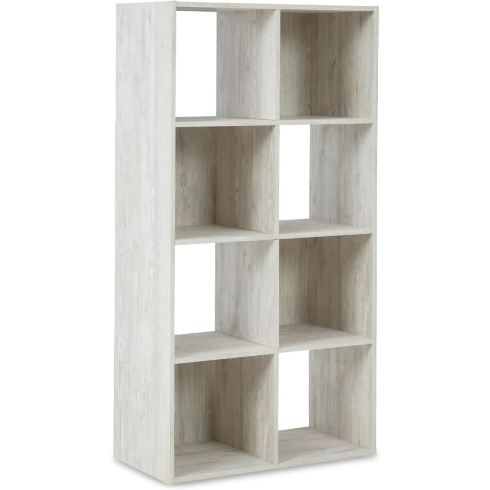 Paxberry Coastal 8 Cube Storage Organizer or Bookcase, Whitewash