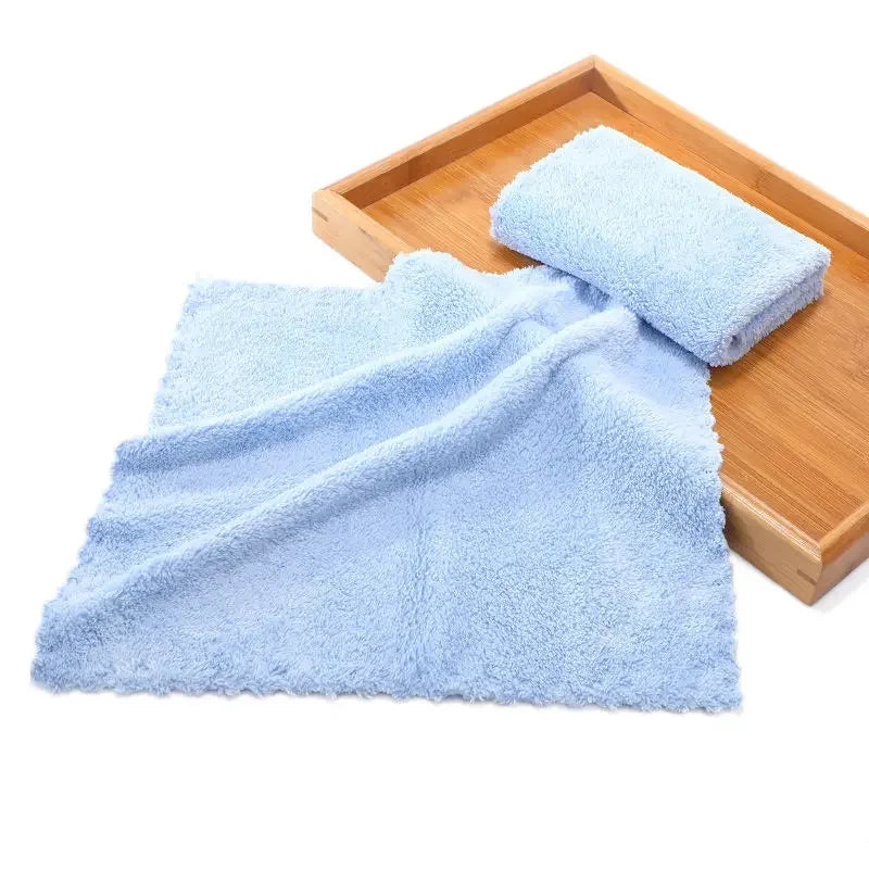 High Density Coral Velvet 25*25cm Small Square Towel Hand Towel Microfiber Child Washcloth Kids Face