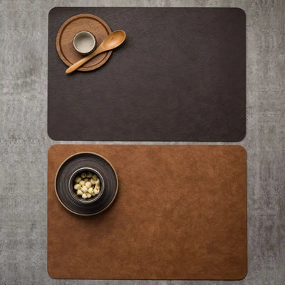 Home Kitchen Heat Resistant Leather Placemats Cafe bar Cleaning Wipeable Washable Place Mat Indoor Outdoor Mats & Pads