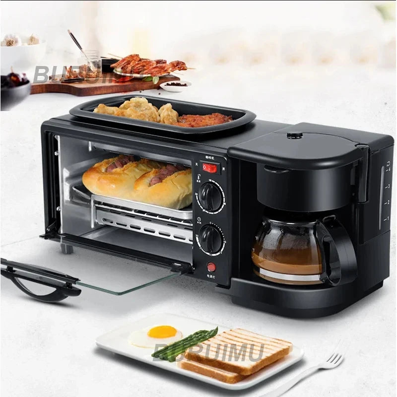 Coffee Maker Breakfast Machine Oven Bread Machine Toaster Toaster Oven 3 in 1 Breakfast Maker Pizza Maker Cooking