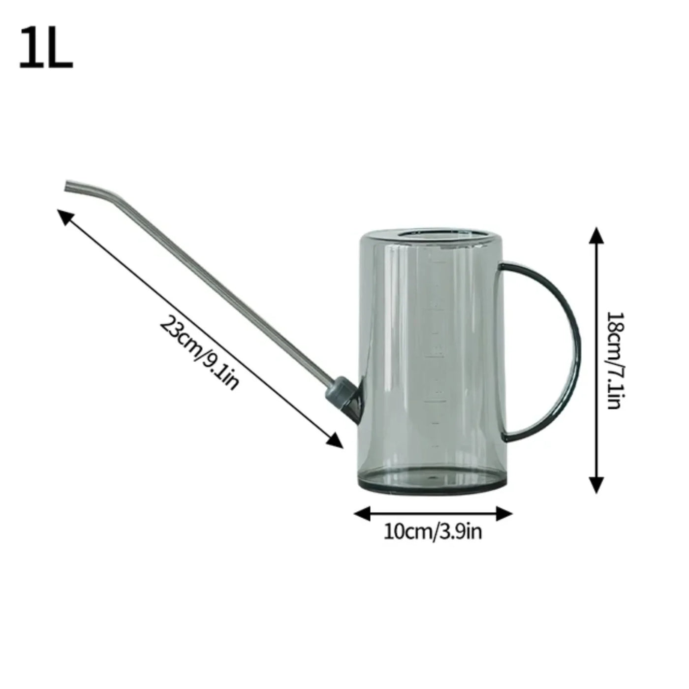 1L/1.5L Long Spout Watering Can Plastic Flower Potted Watering Kettle Stainless Curved Mouth Garden Planting Sprinkler Bottle