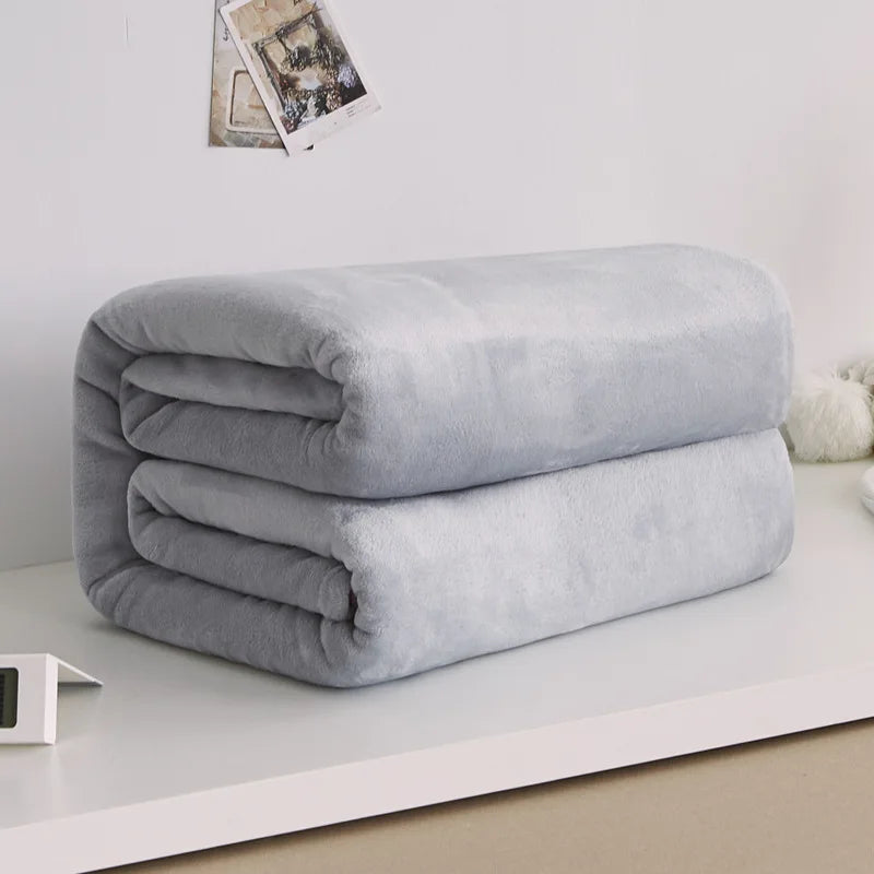 Adult Wool Blanket Bed Needle Down Duvet Solid Color Blanket and Bedspread Soft Sofa Home Bed Cover Blankets and Throws