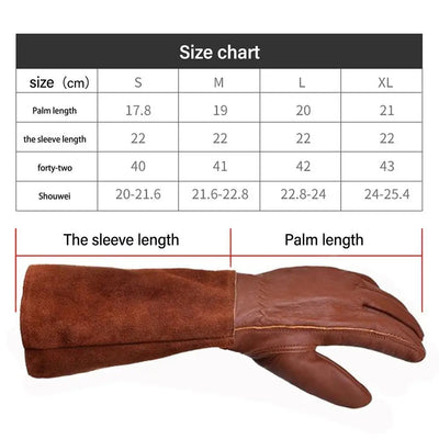 Long Tube Gardening Safety Working Gloves Leather Breathable Gauntlet Pruning Gloves Garden  Industrial Protective Work Gloves