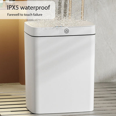 Smart Garbage Bin IPx5 Waterproof Smart Wastebasket Moisture-Resistant Infrared Induction USB Charging with Lid for Home Kitchen