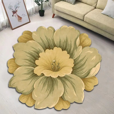 Peony Special-shaped Lotus Floor Mat Flower Carpet Magnolia Door Gasket Living Room Tea Table Bedside 60x60cm