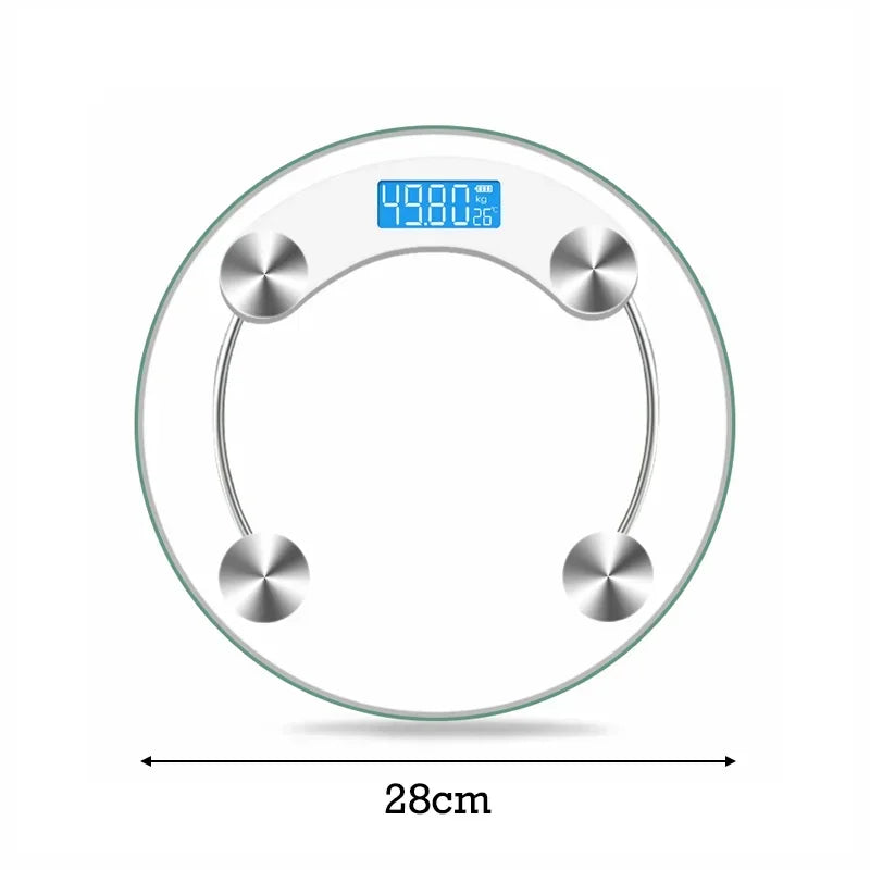 Round Transparent Digital Scale Body Weight Scale Floor Electronic Scales LCD Scales Body Weighing Scale for Bathroom