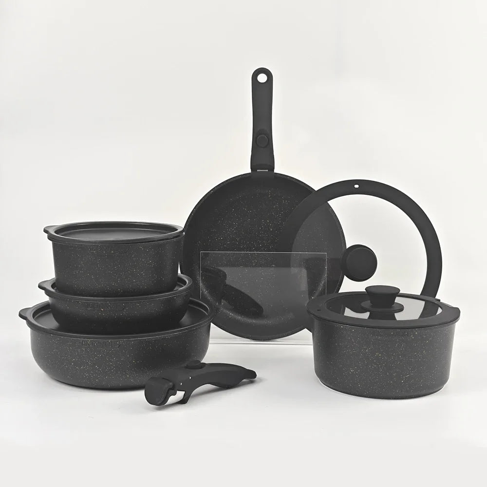 DONNOR Grace 5/17 Piece Kitchenware Set with Thickened Bottom Suitable for Various Cookware Various Kitchen Utensils