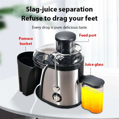 Stainless Steel Fruit Vegetable Centrifugal Juice Extractor Automatic Pulp Ejection Big Mouth Fruits Vegetable Juice Extractor