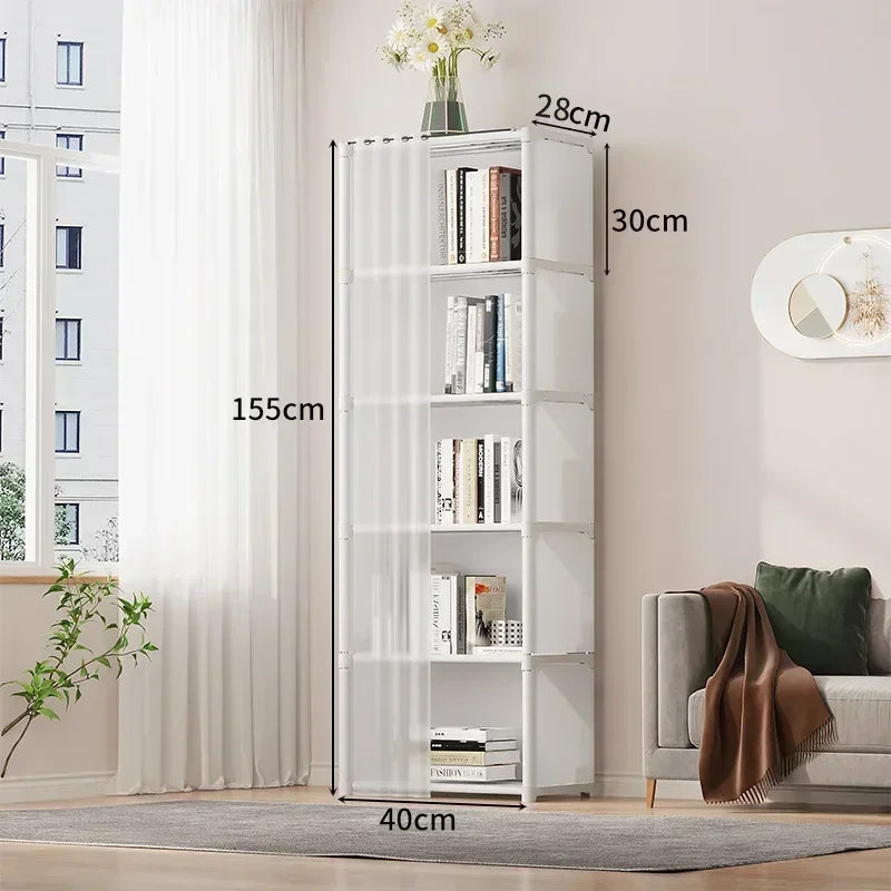 Wardrobe Storage Rack Multi-layer Dustproof Storage Cabinet Multifunctional with Curtains Bedroom Portable Clothe Home Furniture