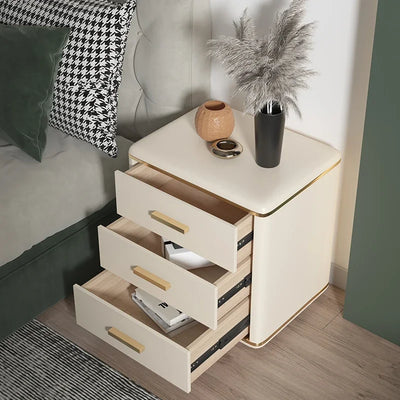 Bedside cabinet, simple, modern, light luxury, simple household small bedroom, bedside cabinet, solid wood, white storage cabine