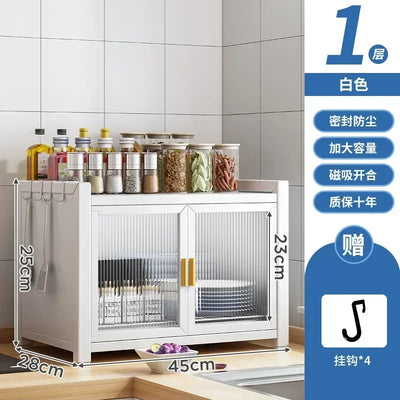 Modern Kitchen Cabinet Hutch Movable Full Door Glass Cabinet Storage Display Cupboards Muebles Cocina Multifunctional Furniture