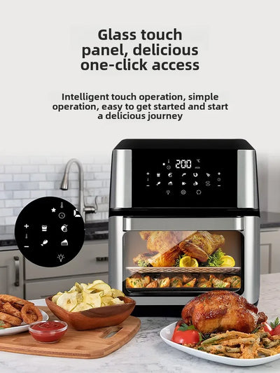 RONGEO metal inner pot air fryer, a new type of large capacity intelligent visual electric oven all-in-one household appliance