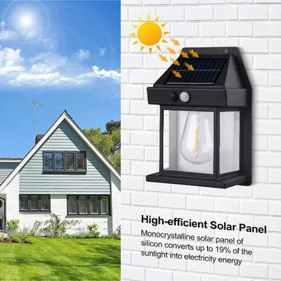 Tungsten wire Solar lamps Intelligent Motion Sensor Wall Lamp 3 Modes Waterproof Courtyard Garden corridor Decoration Lantern