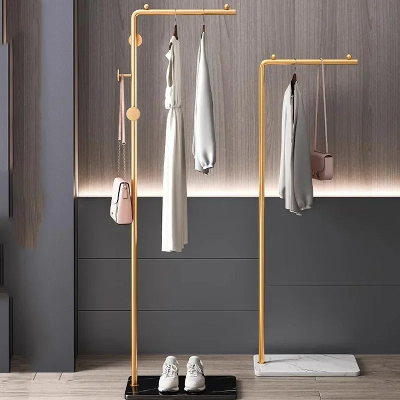 Clothes Rack Golden Minimalist Shelfs Home Modern Clothes Hanger Stand Closets Perchero