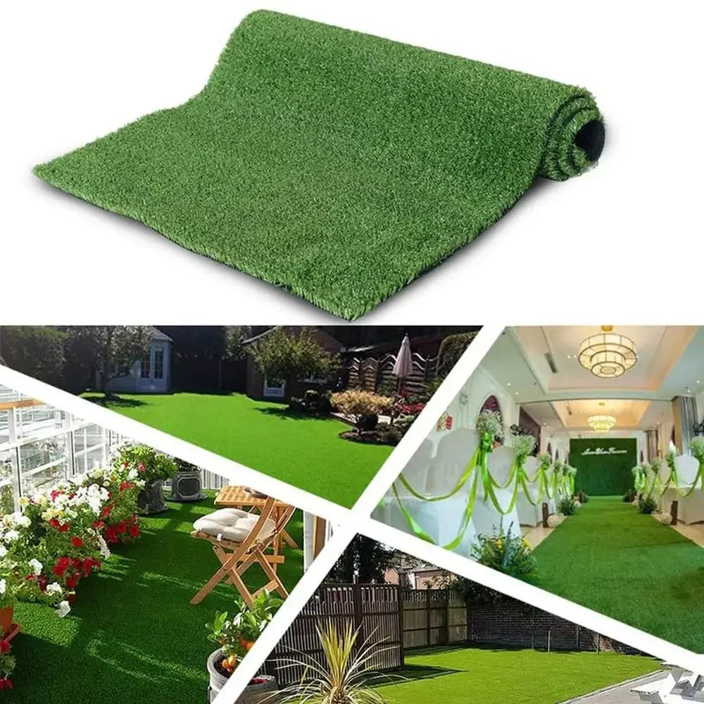 Artificial Grass Rug 10mm 4FTx6FT Synthetic Turf Indoor Outdoor Garden Balcony Lawn Landscape Faux Pet Kid Friendly Easy Install