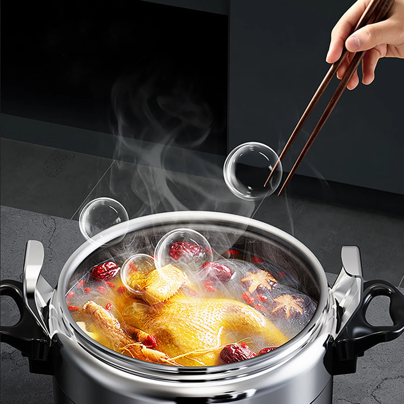 4-9L Pressure Cooker Kitchen Cookware Fast Cooking Universal Instant Household Mini Soup Pot High Pressure Pot Pan Cooking Pot