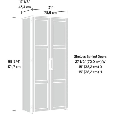 30.71" X W: 17.21" X H: 68.82" Furniture Pantry Cabinet Cabinets for Living Room Dakota Oak Finish Home