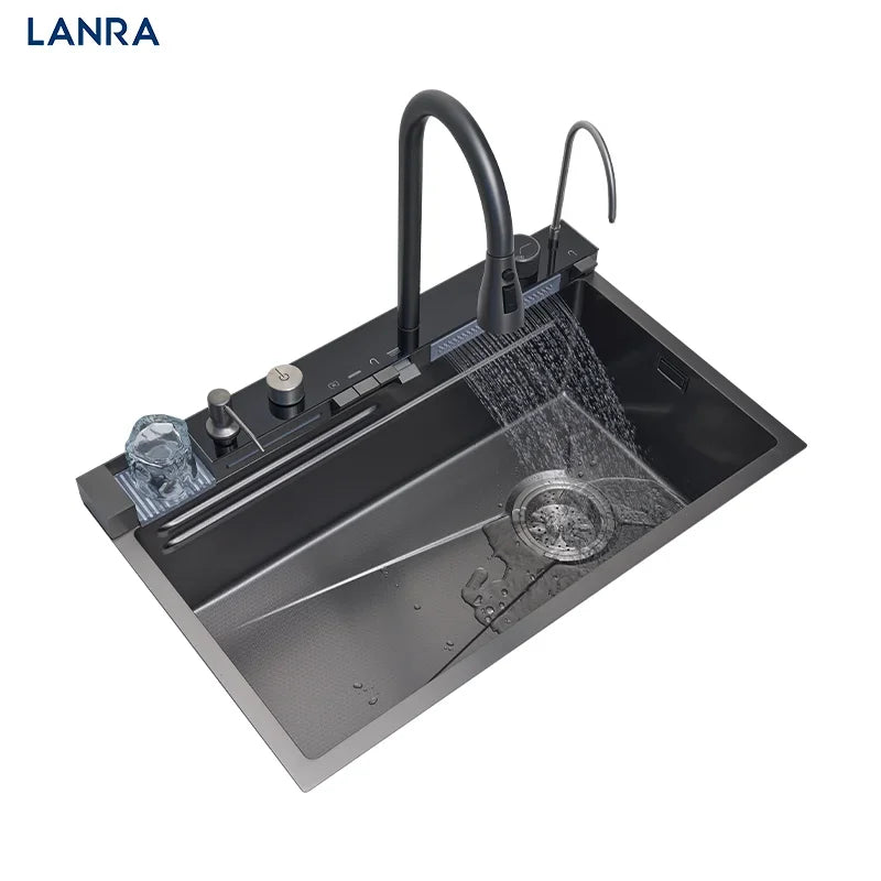 Popular Honeycomb Stainless Steel Kitchen Sink For Modern Kitchen Waterfall Sink For Kitchen Multifunctional Set