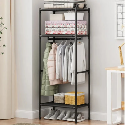 Coat Rack Bedroom Multi-Layer Floor Standing Coat Racks Multifunctional Storage Shelves Single Row High-capacity Storage Hanger