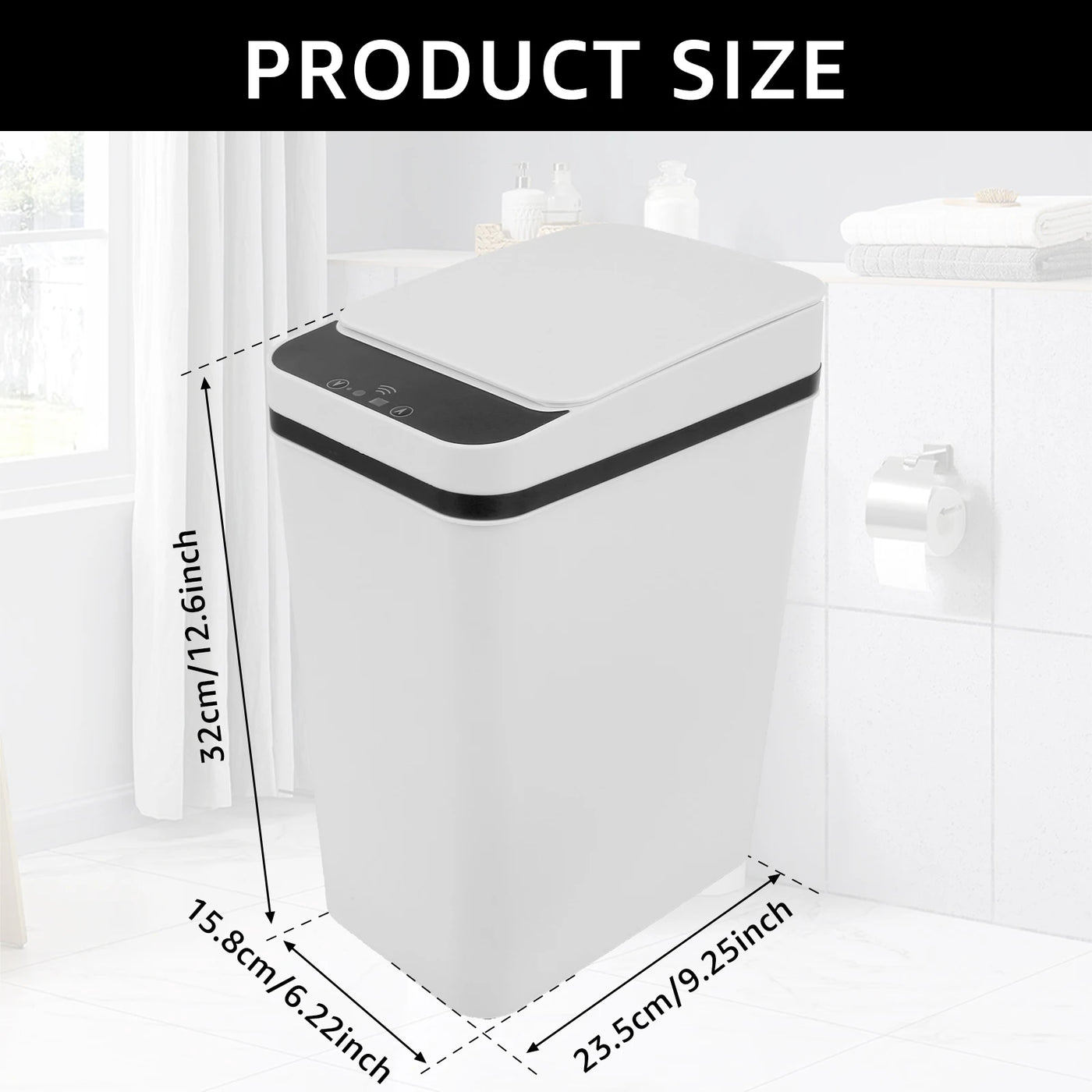 Automatic Sensor Trash Can 12L Touchless Infrared Motion Sensor Smart Trash Can for Kitchen Bathroom Waterproof Wastebasket NEW