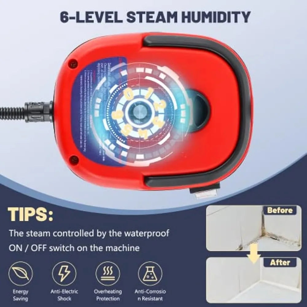 High Pressure Steam Cleaner, 2500W Portable High Temp Bathroom Power Steamer Cleaning Machine For Home Use Grout Tile Kitchen