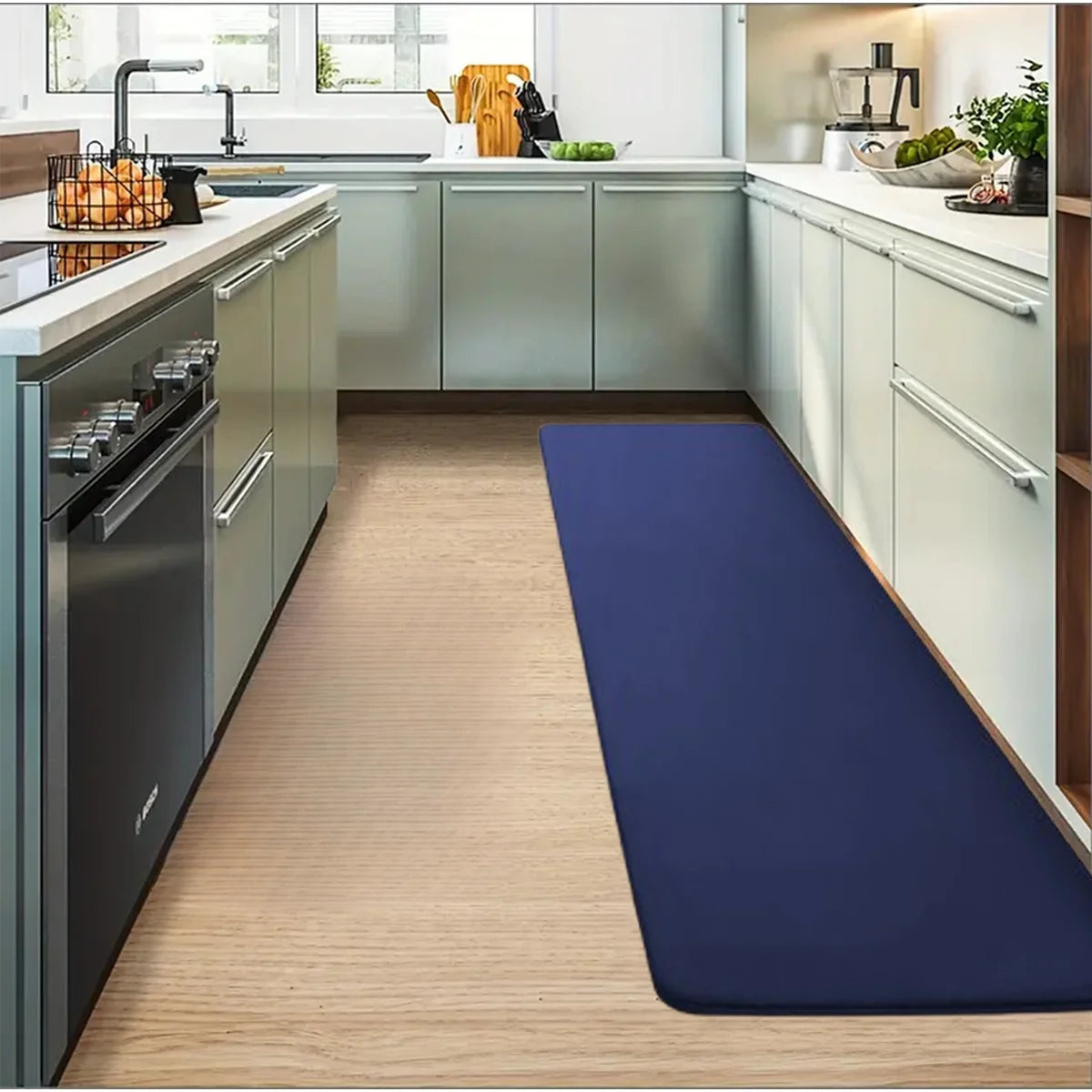 Thickened flannel kitchen floor mats absorbent oil non-slip mats long strips of dirt-resistant carpets entrance door mats