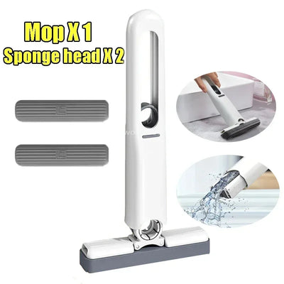 Mini Squeeze Mop Folding Powerful Squeeze with Self-squeezing Small Mop for Family Cars Floor Washing Table Window CleaningTools